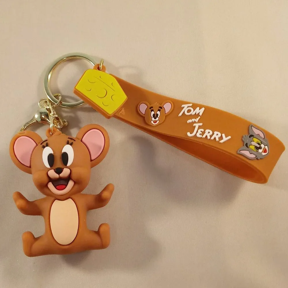 Tom and Jerry Mouse Key Chain Key Ring Cartoon Character Figurine Keychain Gift